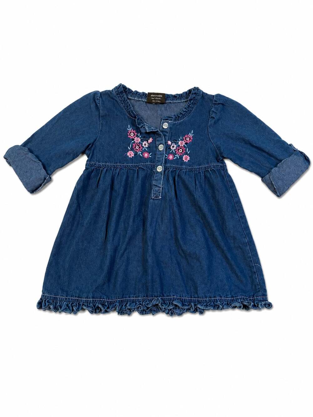 DDG Darlings Girl's Embroidered Floral Denim Dress Size 4T